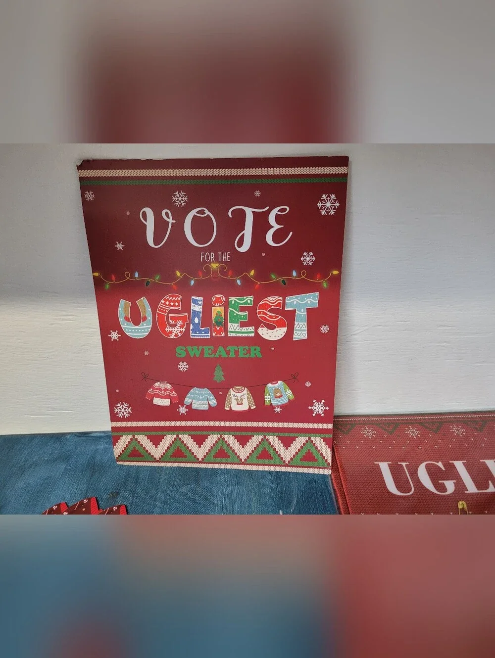 Ugly Christmas Sweater Party Ribbons And Voters Box